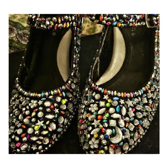 Black Rhinestone Covered Heels - Picture 4 of 9